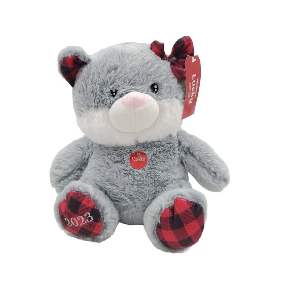 NEW PetSmart LUCKY the Gray Kitty Cat with Squeaker &‎ Bow Dog Toy With Tags - Picture 1 of 10